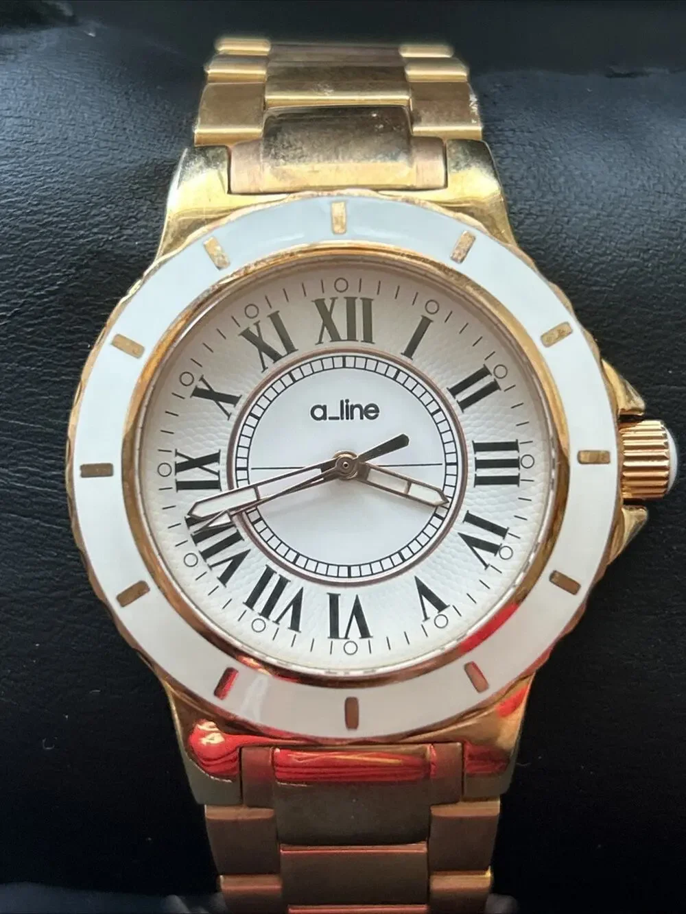 A_Line Rose Gold Tone White Dial Men’s Quartz Watch